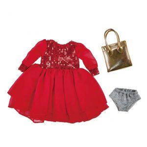 La Bella Bekleidung Pailettenkleid rot mit Tasche