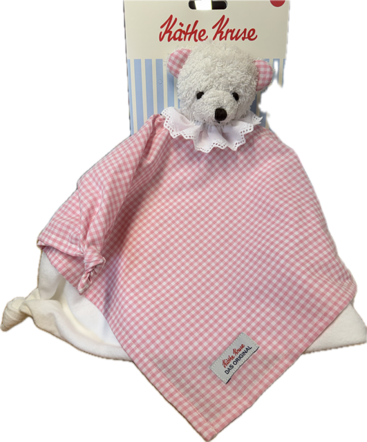 Schmusetuch Vichy Bär rosa