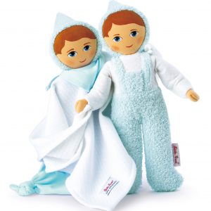 Käthe Kruse Frottee Baby + Schmusepuppe türkis