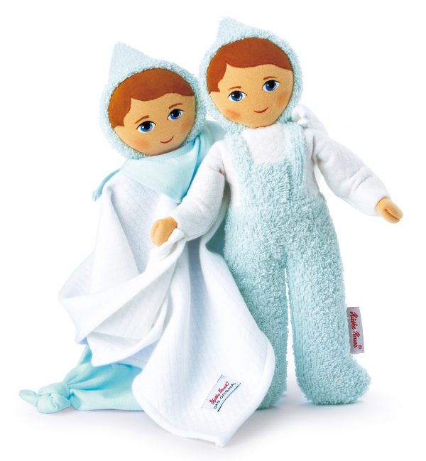 Käthe Kruse Frottee Baby + Schmusepuppe türkis