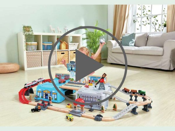 Großstadtlandschaft mit Eisenbahn Hape E3773 – Bild 2