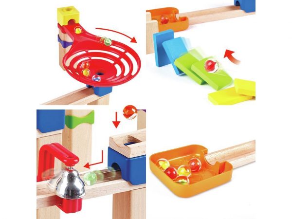 Zweispurige Murmelbahn mit Domino von Hape E1102 – Bild 4