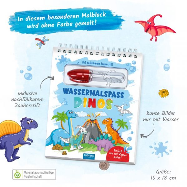 Trötsch Wassermalspaß mit Zauberstift Dinosaurier B20100N – Bild 2