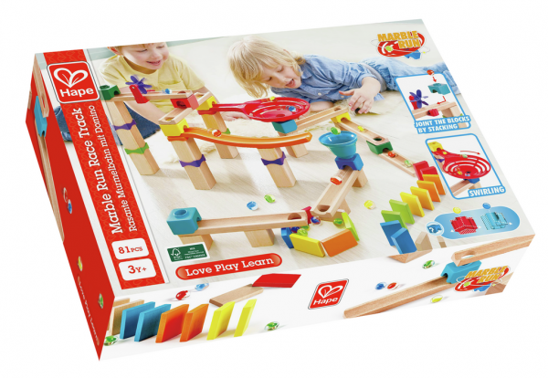 Rasante Murmelbahn mit Domino v. Hape E1101